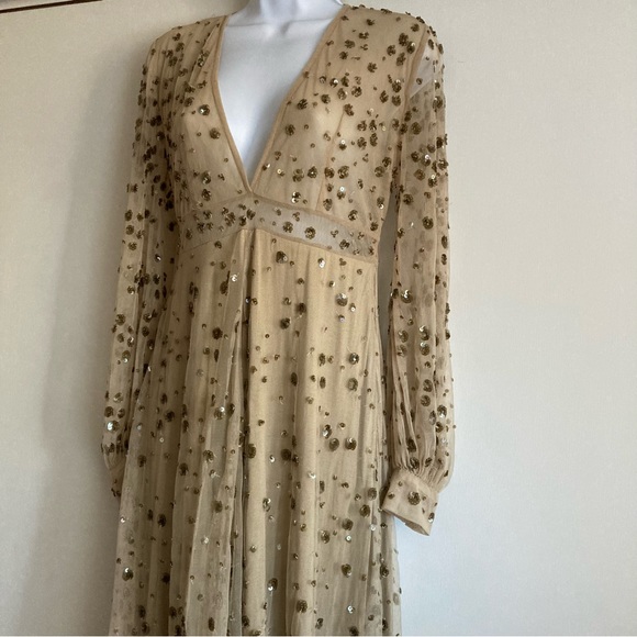 LoveShackFancy Janet Tulle Sequin Beaded Dress, Sz 4 - Picture 7 of 16